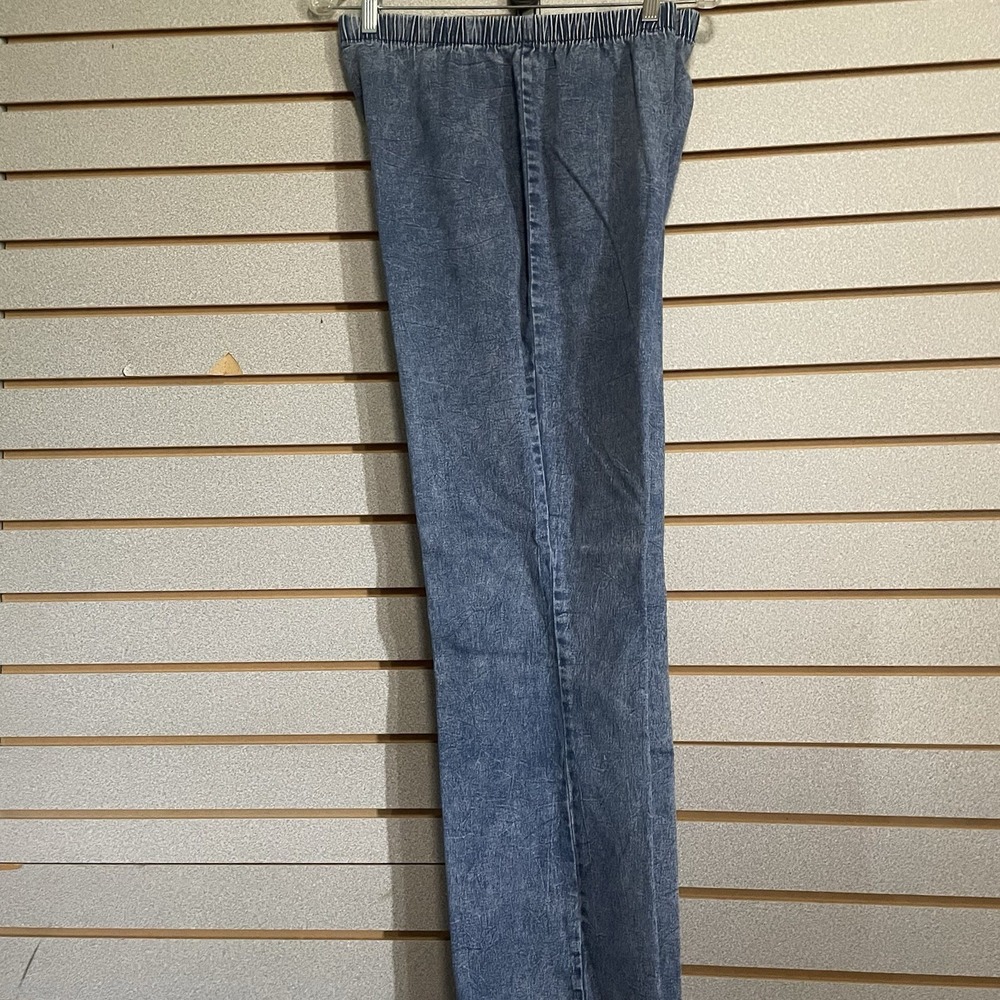 Vintage Faded Glory Jeans Women's XL Medium Wash Blue Denim Pull On Pants 80s
